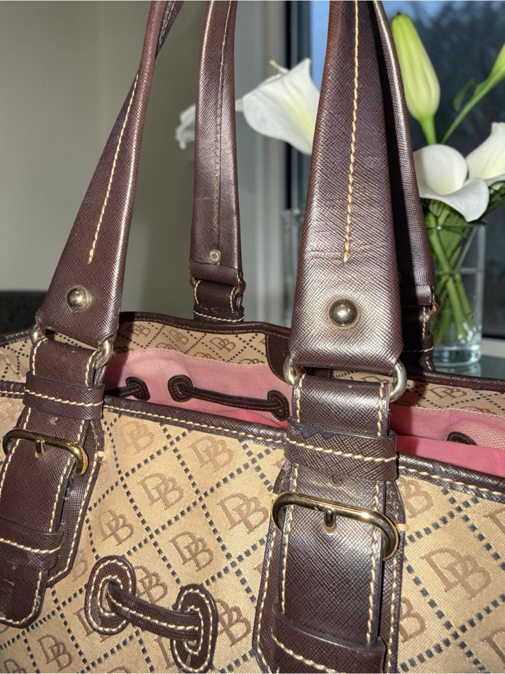 Dooney & Bourke Chiara Signature Monogram Canvas & Leather Tote - Picture 8 of 15
